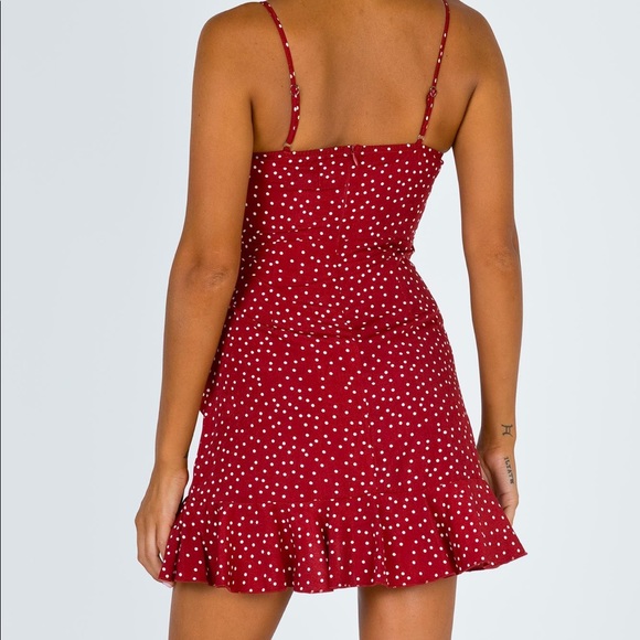 Princess Polly Caesura Mini Dress in Wine Size 2 New with tag - Picture 3 of 15